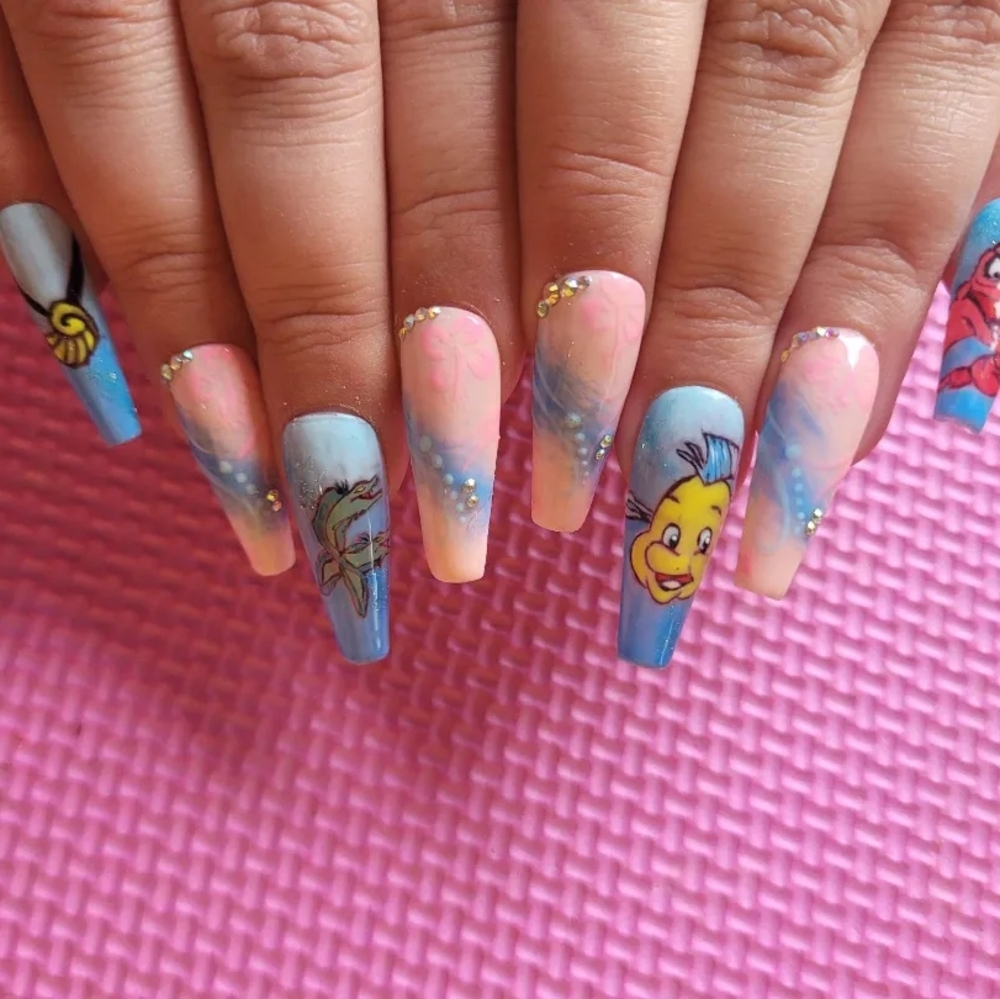 Colorful Cartoon Nail Art